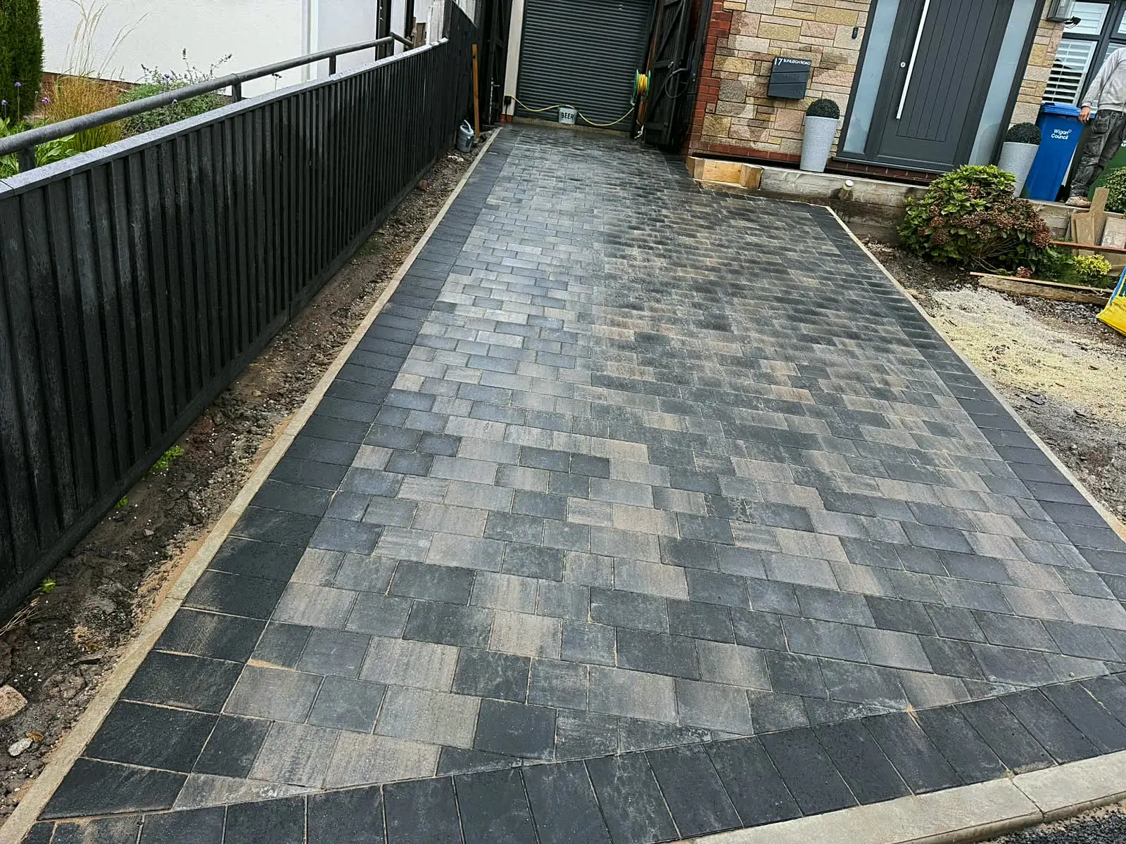 Old slab driveway replaced after