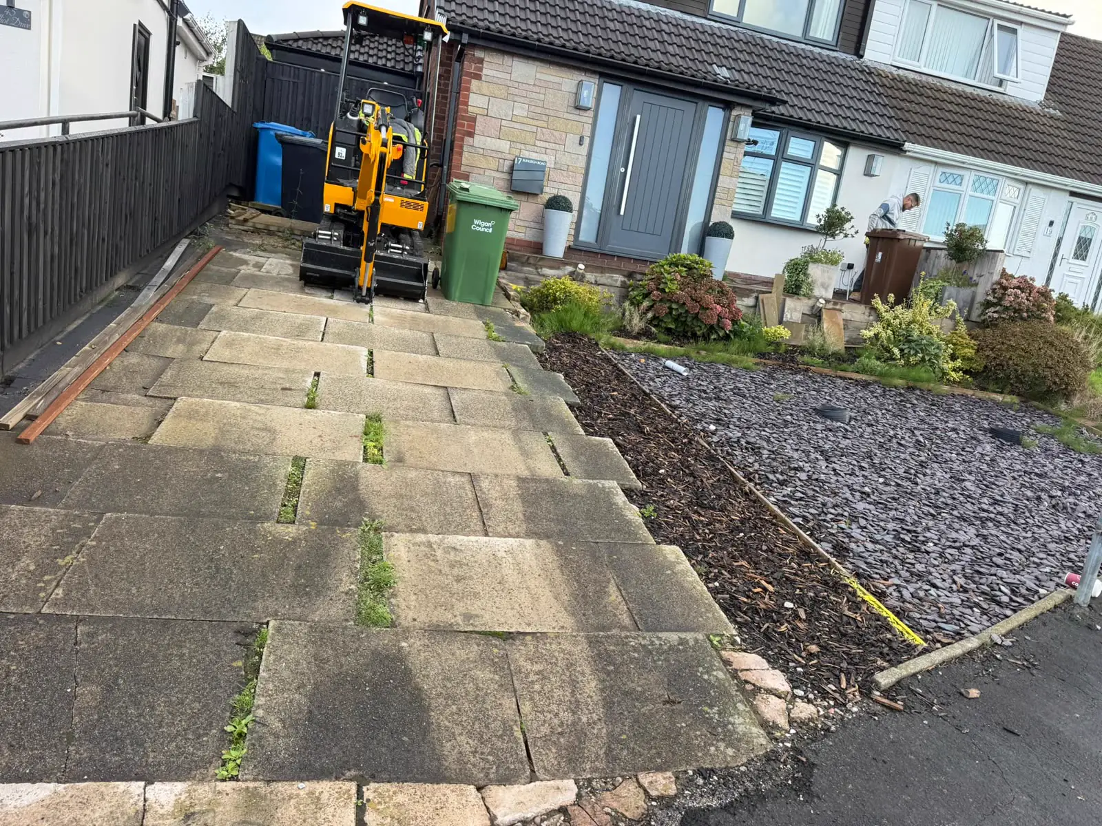 Old slab driveway replaced before